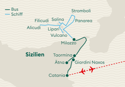 Karte Liparische Inseln